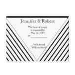 Art Deco Black and White Stripe RSVP Postacard Post Card