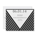 Art Deco Black and White Stripe Save the Date Invite