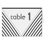 Art Deco Black and White Stripe Table Number Greeting Cards
