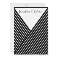 Art Deco Black and White Stripe Wedding Invitation invitation