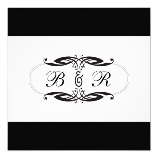 Art Deco Black and White Wedding Invitations