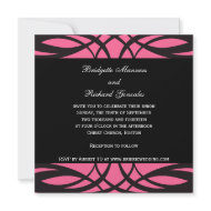 Art Deco Black and White Wedding Invitations Pink invitation
