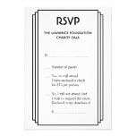 Art Deco black stacked frame gold RSVP response Personalized Invitations