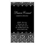 Art Deco Black Vertical Business Card with Monogra