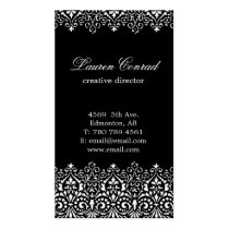 Art Deco Black Vertical Business Card with Monogra business cards