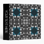 Art Deco Blue, Grey Floral Swirl Retro Abstract 2 Vinyl Binders
