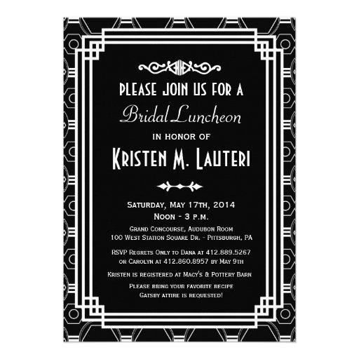 Art Deco Bridal Shower Invitations