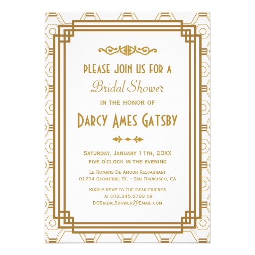 Art Deco Bridal Shower Invitations