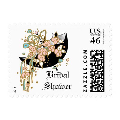 Art Deco Bridal Shower Postage Stamp