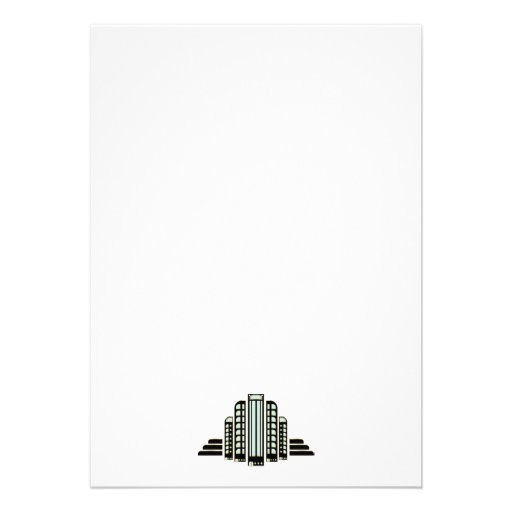 Art Deco buildings mint wedding  rehearsal dinner Custom Announcement