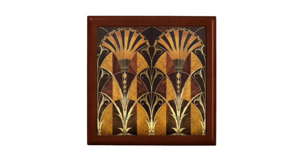 Art Deco Burl Wood Gift Box Zazzle