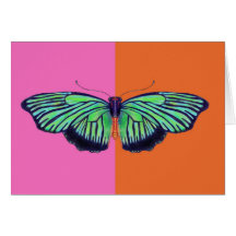 Art Deco Butterly with colorblock Greeting Cards