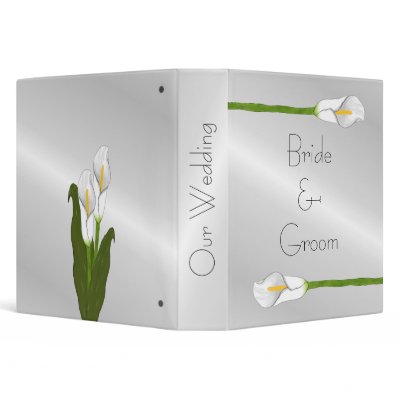 Art Deco Calla Lily Wedding Album 3 Ring Binders by sfcount