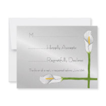 Art Deco Calla Lily Wedding RSVP Card Invite