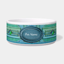 Art Deco Cat or Dog Dish Dog Bowl