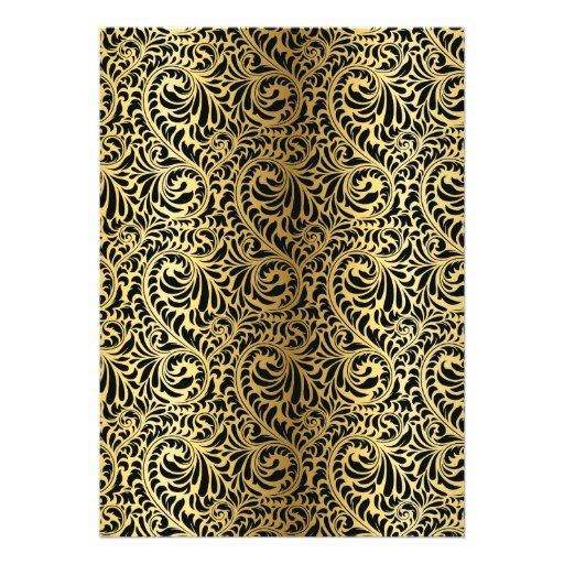 Art Deco chandelier black, gold wedding Invite