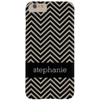 Art Deco Chevrons Beige and Black Custom Name iPhone 6 Case