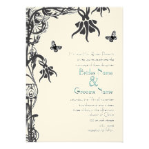 Art Deco Christian Flower Wedding Invitation