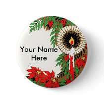 Art Deco Christmas Candle & Poinsettia buttons by ArtDecoPrints Art Deco Christmas Candle & Poinsettia buttons