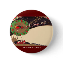 Art Deco Christmas Santa Button by ArtDecoPrints Art Deco Christmas Santa Button