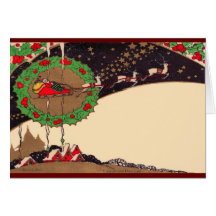 Art Deco Christmas Santa Greeting Card
