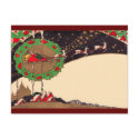 Art Deco Christmas Santa Postcard by ArtDecoPrints Art Deco Christmas Santa Postcard