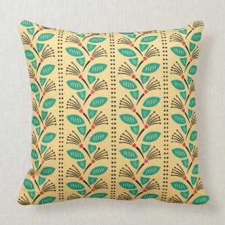 Art Deco Climbing Strawberry Vines Pillow