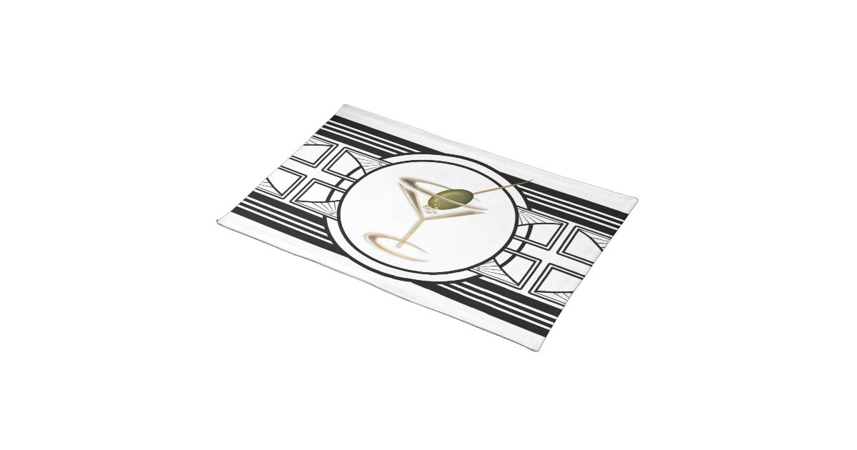 Art Deco Cocktails Placemat Zazzle