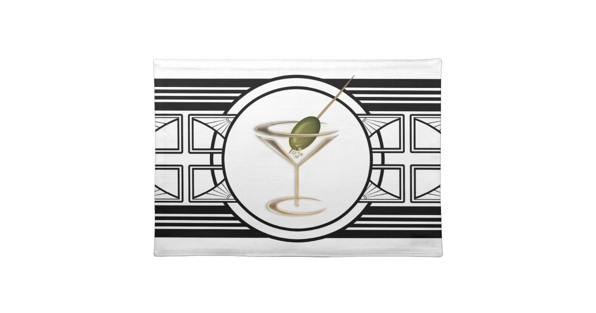 Art Deco Cocktails Placemat Zazzle