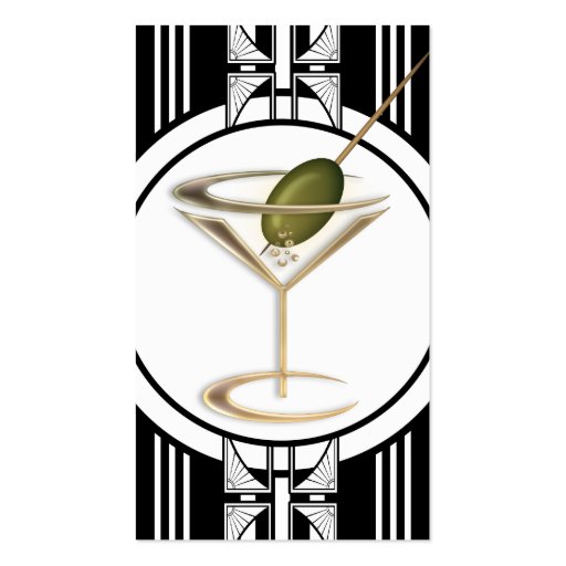 Art Deco Cocktails Social Profile Business Cards (front side)