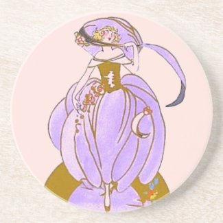 Art Deco Costumed Lady coaster