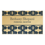 Art Deco Damask Business Card, Blue