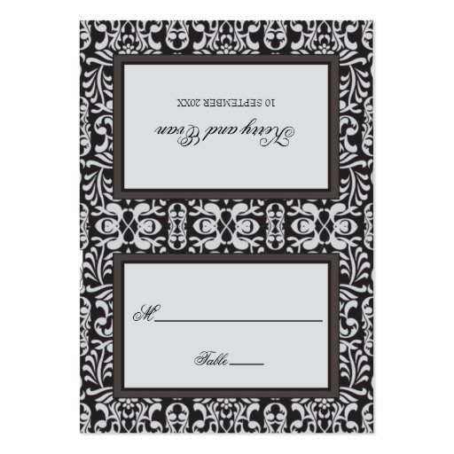 Art Deco Damask Place Card Business Card (front side)
