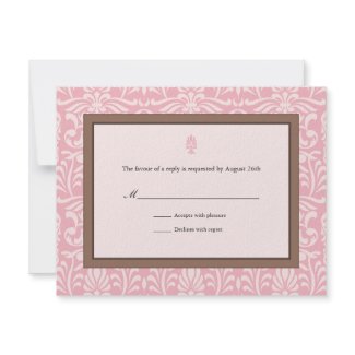 Art Deco Damask Wedding Response Invitation invitation