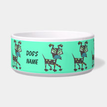 Art Deco Dog Food Bowl
