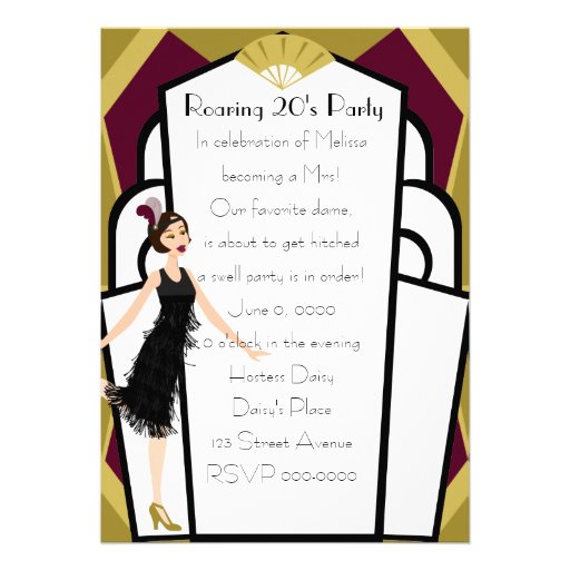 Art  Deco Doll Invitation