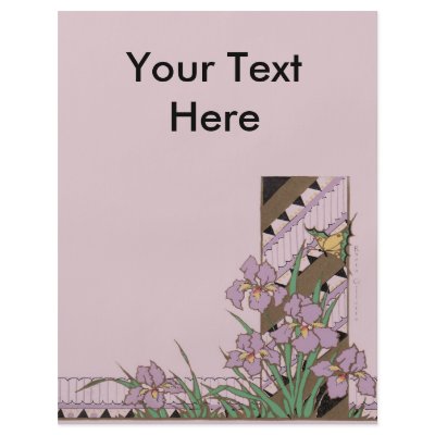 Art Deco Easter Purple Iris Butterfly Full Color Flyer by ArtDecoPrints