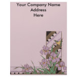Art Deco Easter Purple Iris Butterfly Letterhead Template