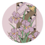 Art Deco Easter Purple Iris Butterfly Stickers