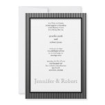 Art Deco Elegant Black and White Stripe Personalized Announcement