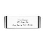 Art Deco Elegant Black and White Stripe Custom Return Address Labels