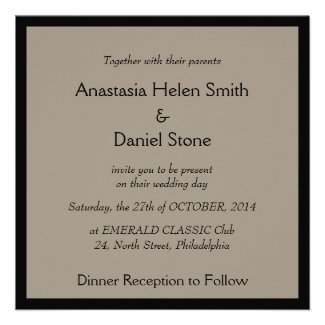 Art Deco elegant wedding invitation