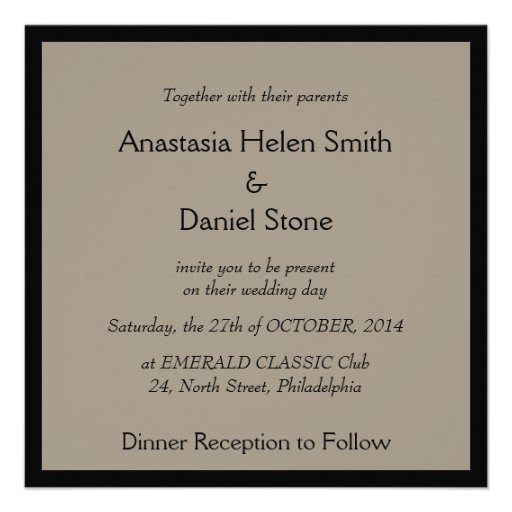 Art Deco elegant wedding invitation