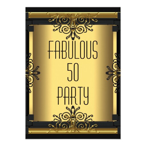 ART DECO Fabulous 50 50th Gatsby Birthday Party Invites