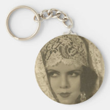 Art deco face keychains