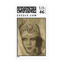 Art deco face postage