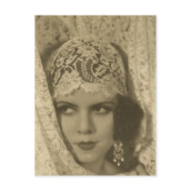 Art deco face post cards
