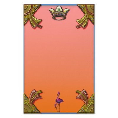 Art Deco Flamingos and Crown Design Stationery by blakerobson