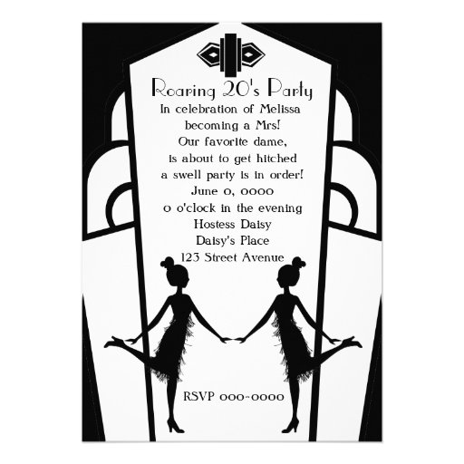 Art  Deco Flappers Personalized Invite