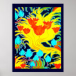 Art Deco Floral 2 Poster